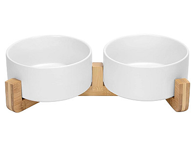 SPUNKYJUNKY Dual Ceramic Bowl