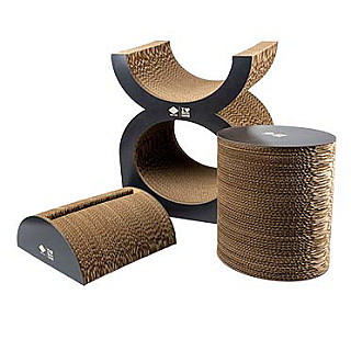 Faye - cardboard scratcher playground brown/black 46cm