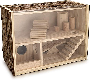 Navaris Wood Hamster House - Wooden Playhouse and Hideout for Hamsters