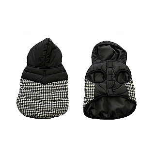 Dog jacket corduroy black and white30cm