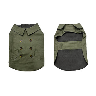 Dog jacket trench coat green 40cm