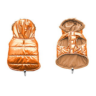 Dog jacket puffer orange S