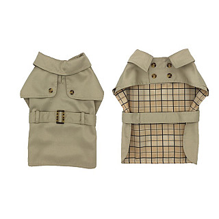 Dog jacket trench coat beige XS