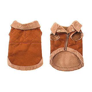 Dog jacket stylish quilt beige XS