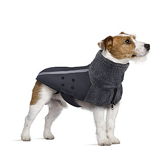 generic Winter Dog Coat, Warm Polar Fleece Lining Doggie Outdoor Jacket with Turtleneck Scarf Reflective L