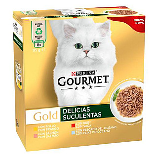 Gourmet Gold Succulent Delicacies of Chicken Fish Salmon and Beef