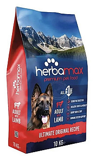 HerbaMax Premium گۆشت و برنجی بەرخ ١٠ کیلۆ خواردنی سەگی گەورەساڵان