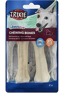 Trixie Chewing Bones With Duck