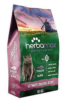 Herbamax Premiumسەلەمۆنی تەعقیمکراو خواردنی پشیلەی گەورەساڵان