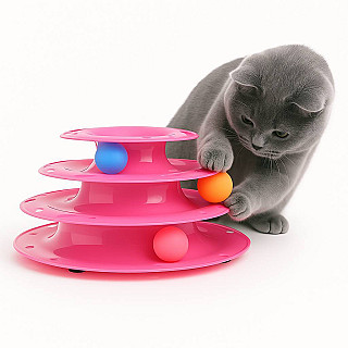 Cat Toy Ball Towers Pink
