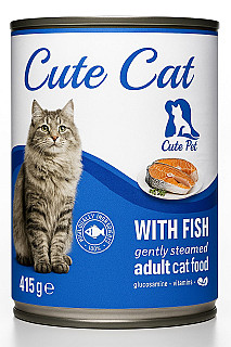 Cute Cat Adult with Fish