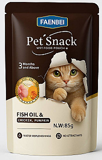 Faenbei زيت السمك والدجاج واليقطين