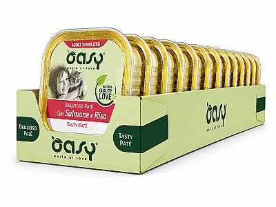 Oasy سمك السلمون والأرز معقم