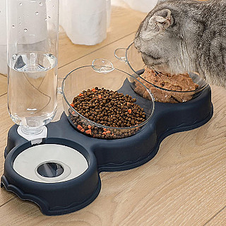 Dual Bowl & Water Dispencer